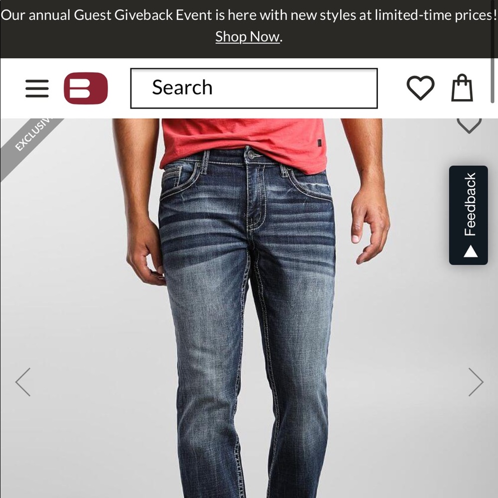 Buckle BKE Mens Jake Straight Stretch Jean